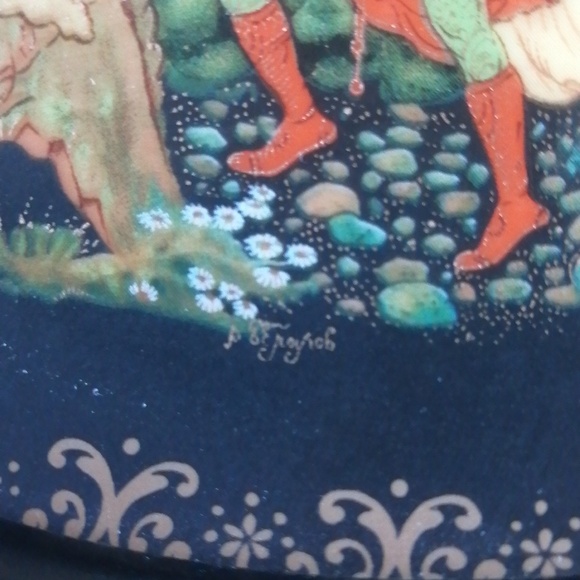 USSR 1989 Palekh Vintage Collector's Plate Russian Legends Series (#4) Wall Art - Picture 9 of 13